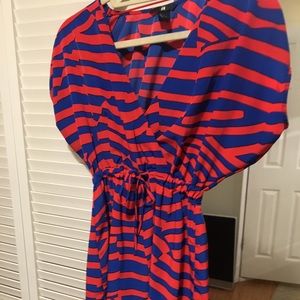 H&M casual blue and red sundress, size 4